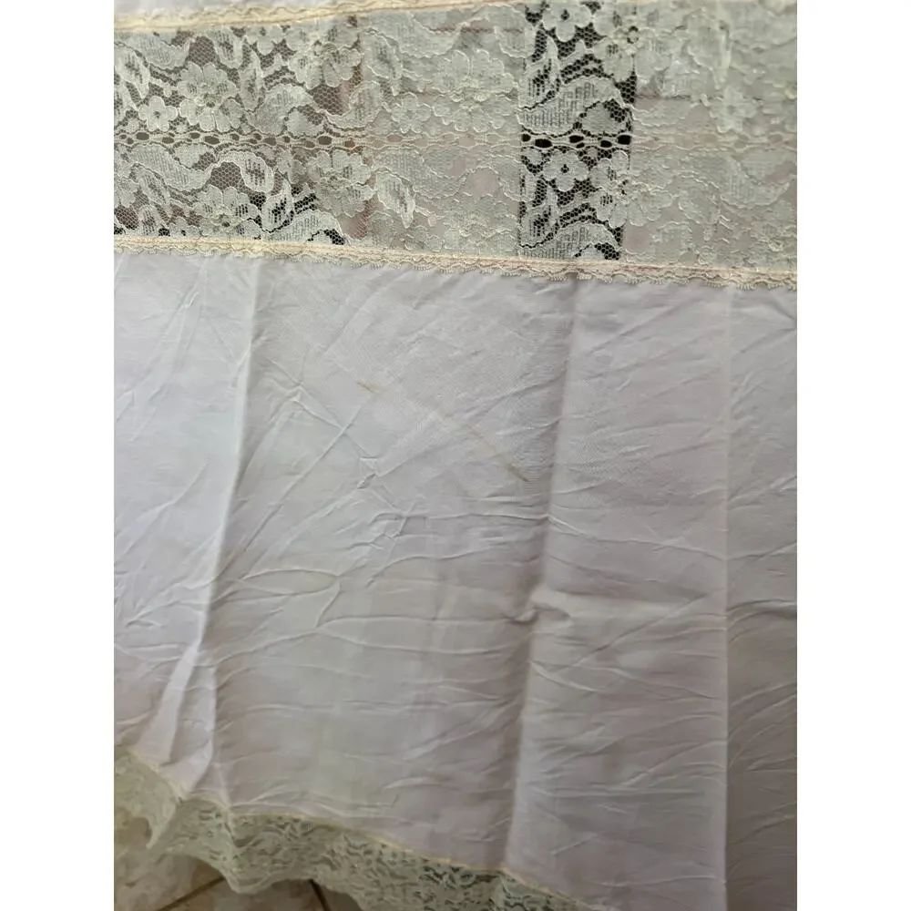 Vintage Mollye Lilienfeld Pink Lace Bedspread Coverlet 84x82 Art Deco Style
